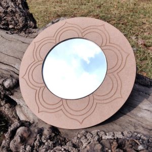 MDF Engraved Flower Design Mirror Base