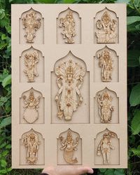 Pre Marked MDF Jharokha - Dashavtar